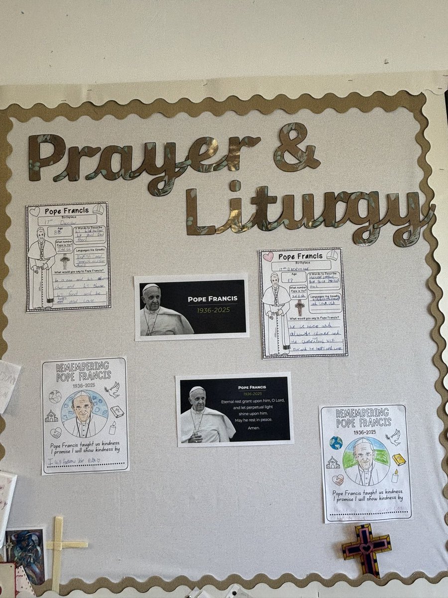 Our Year 4 class remembering the Holy Father Pope Francis…..May he rest in peace with our Lord 🪽🤍