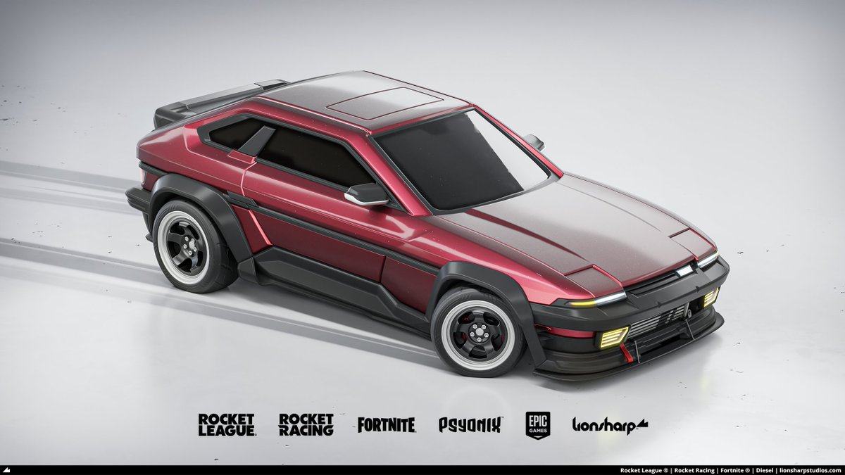 Fidz3D's tweet photo. FINALLY GET TO MAKE MY OWN POST OF THIS YEAHHHH this was the very first car i made for rocket league/fortnite and it's still my favorite out of all of them. i did all the modelling and texturing on this, concept by psyonix themselves https://t.co/99eQrb4lkm