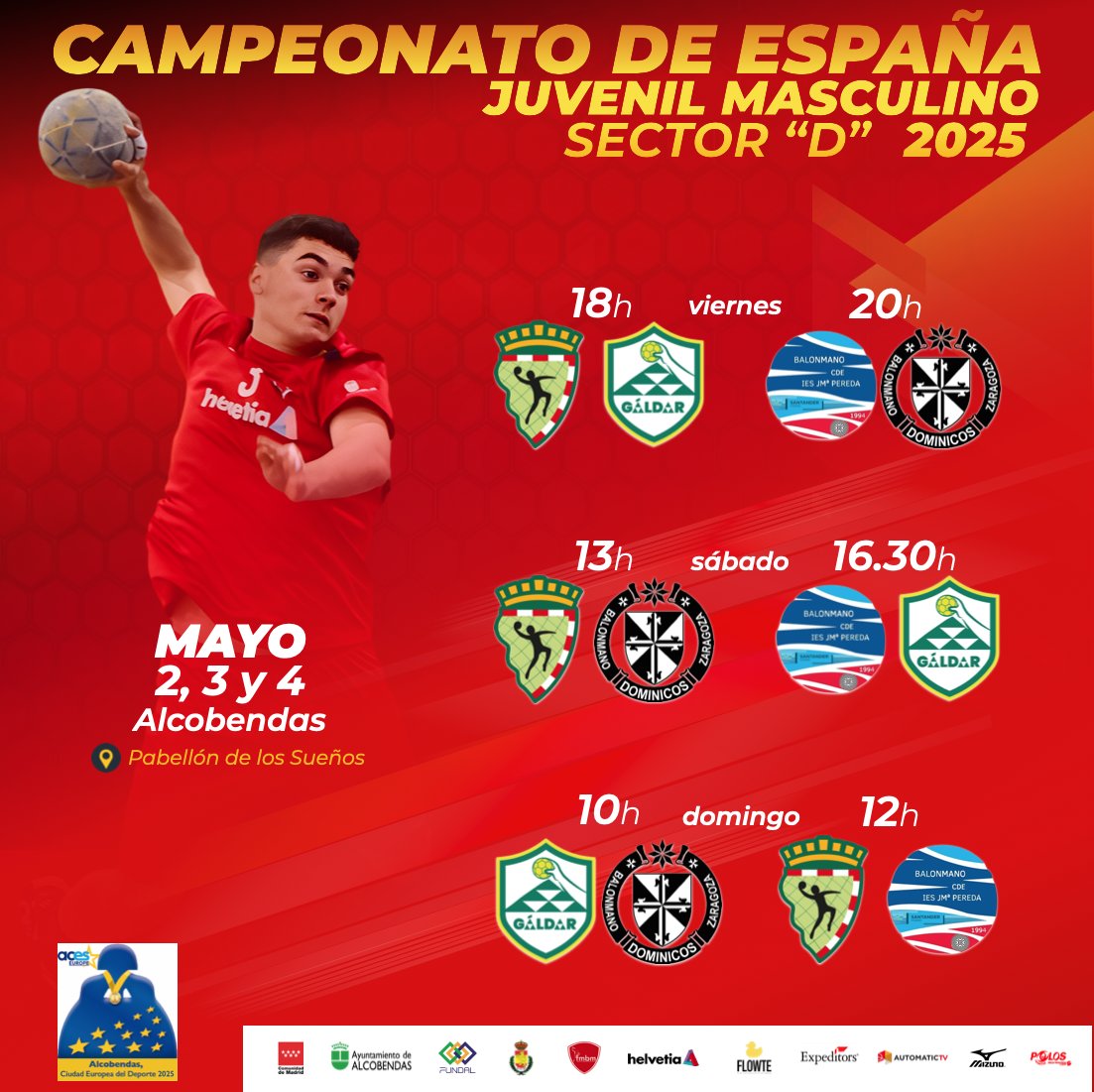 🤾Desde el viernes tenemos una gran cita con el Intersector Juvenil Masculino
💪🏻Os esperamos en el Pabellón de Los Sueños para vivir un gran fin de semana
📺Todos los partidos se podrán ver en directo con narración en nuestro Youtube
📅Apunta los horarios para no perderte nada 👇