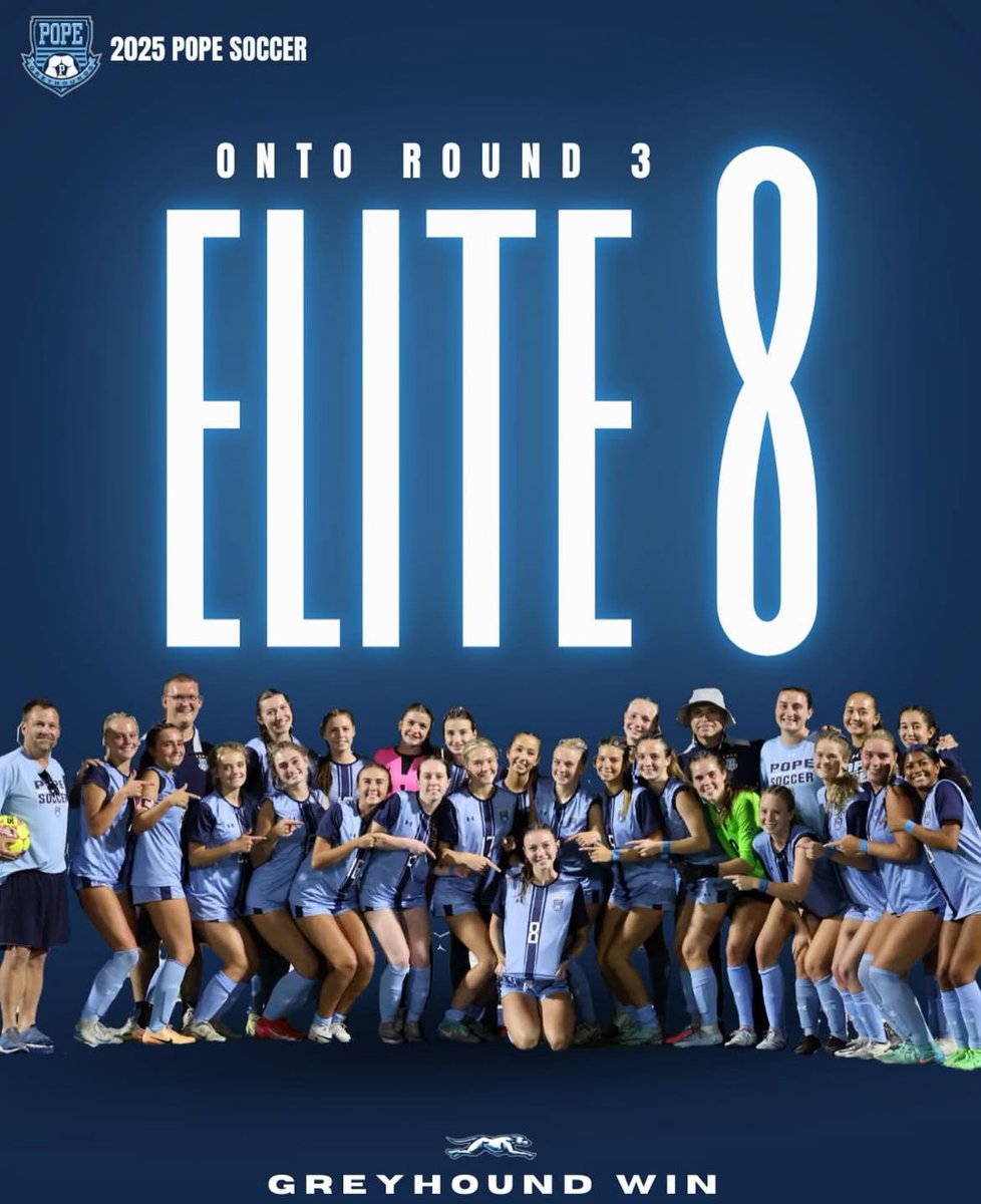 HEART. HUSTLE. HOUNDS. 💙
The Lady Greyhounds battled through regulation, pushed through overtime and came out on TOP in PKs - beating McIntosh Chiefs 4-2. What a fight!! What a team!! What a WIN!! 👏🏻👏🏻👏🏻
ELITE 8 - HERE WE COME!!🙌🏻
#2025PopeSoccer #ReleaseTheHounds
#PS4L