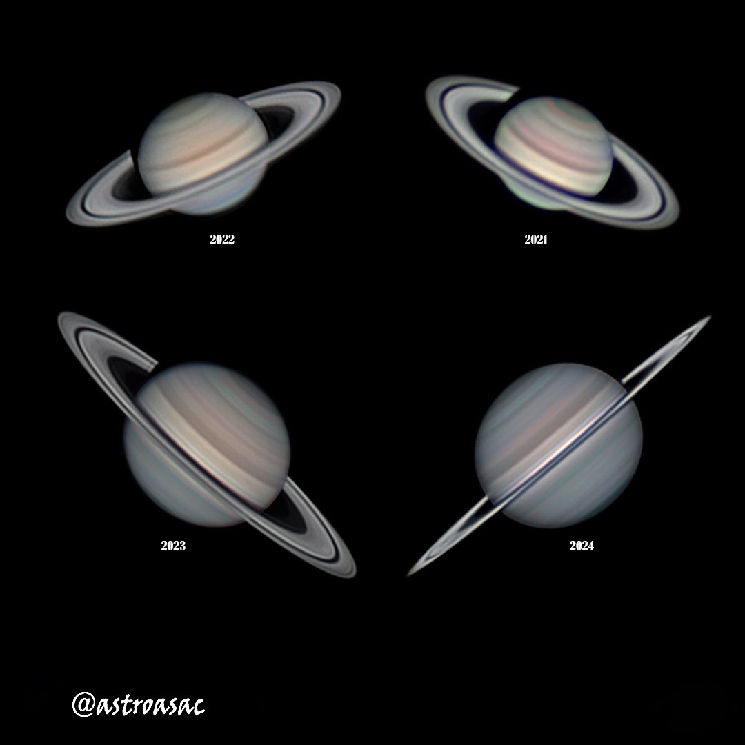 astroasac's tweet image. Resumen de Saturno de estos últimos 4 años . Deseando fotografiarlo este año “sin anillos “.
#cielosESA #saturn #telescope #astrophotography #universe #planet #solarsystem