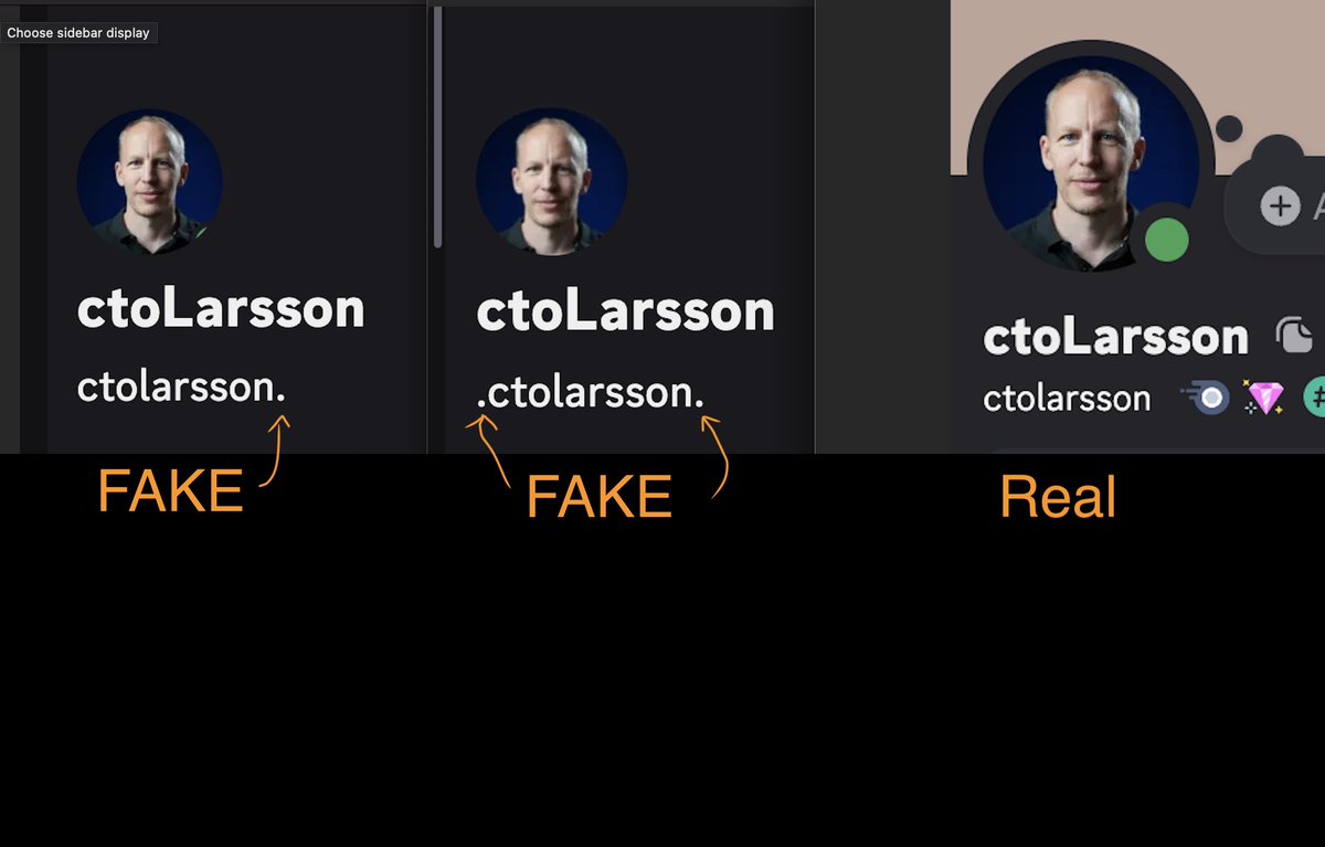 Hey <a href="/discord/">Discord</a> <a href="/discord_support/">Discord Support</a> <a href="/jasoncitron/">Jason Citron</a> 

How about 1 hour of dev effort to create some basic automatic protection against impersonation?