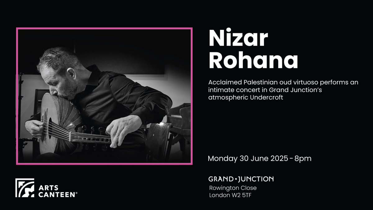 Arts Canteen (@artscanteen) on Twitter photo We are delighted to welcoming Nizar Rohana, the acclaimed #Palestinian Oud player, performing at the magnificent Undercroft (the crypt of Grand Junction) as special one-off concert! <a href="/grandjunctionW2/">Grand Junction, London</a>
Don't miss it!
Tickets & Info : artscanteen.com/event/nizar-ro… We are delighted to welcoming Nizar Rohana, the acclaimed #Palestinian Oud player, performing at the magnificent Undercroft (the crypt of Grand Junction) as special one-off concert! <a href="/grandjunctionW2/">Grand Junction, London</a>
Don't miss it!
Tickets & Info : artscanteen.com/event/nizar-ro…