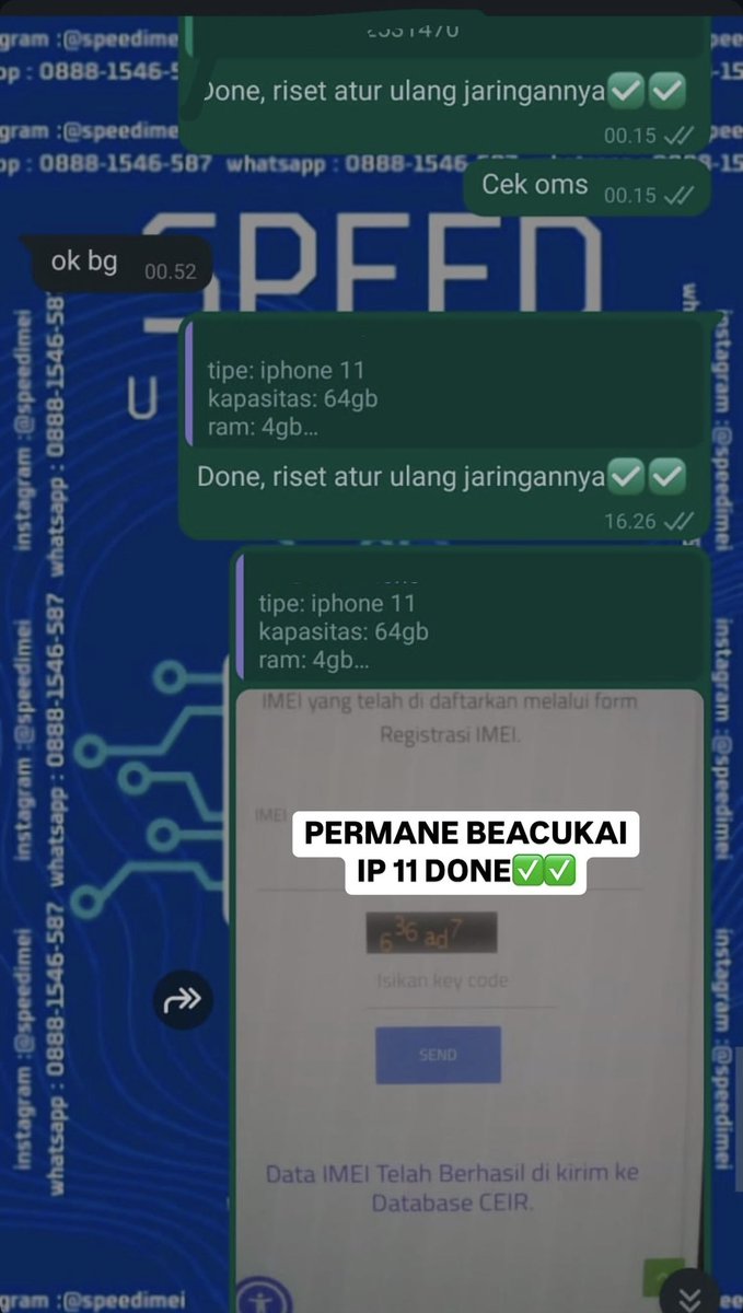 yuk yang mau UNBLOCK IMEI di aku ready yaa yang mau daftarin imei ke beacukai aku bisa yaa guys harga murah aja dan pastinya bisa pay after☁️