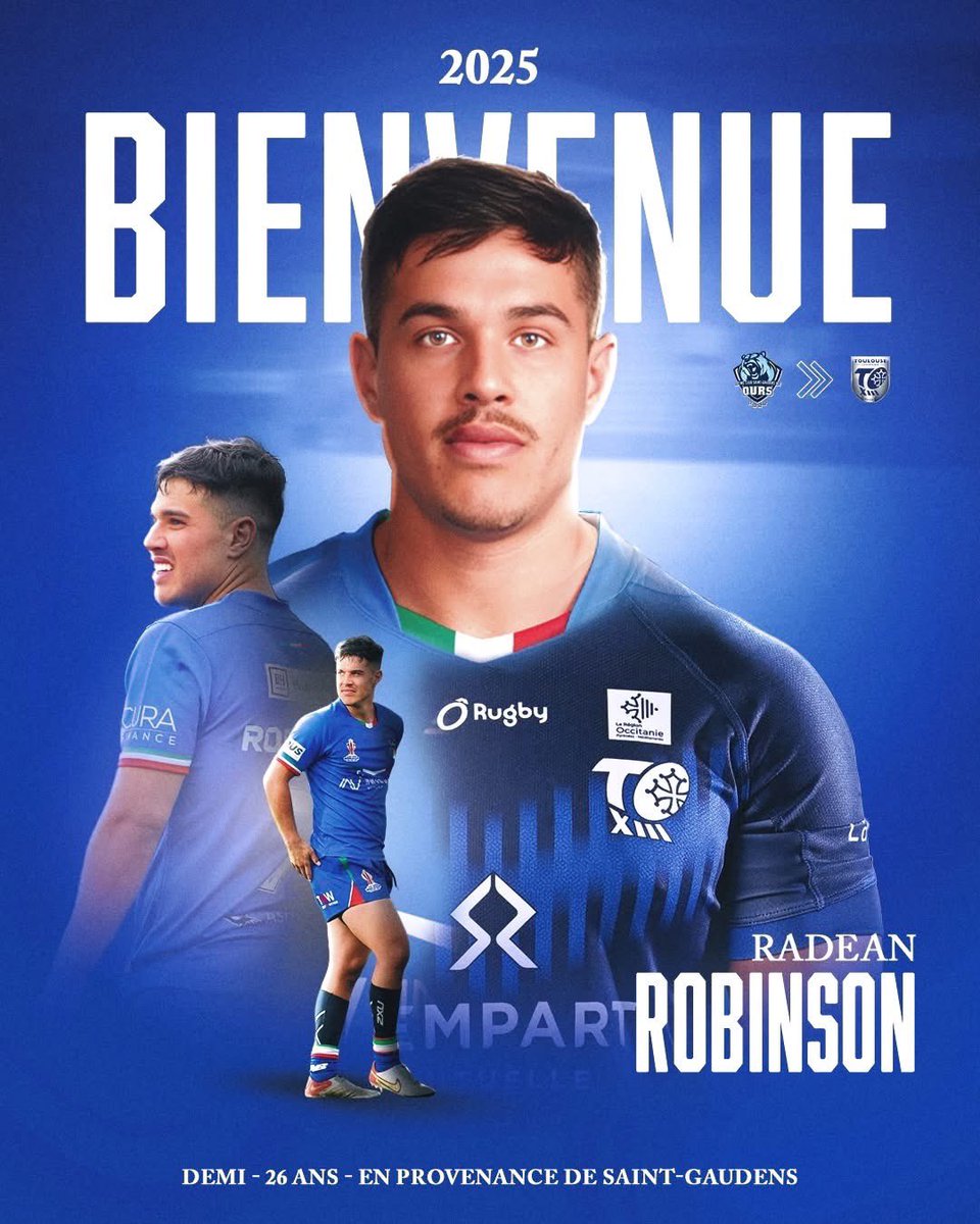 A long time coming &amp; work behind the scenes, but merci pour tout Toulouse Olympique XIII, Cedric &amp; Sylvain 🇫🇷 Onwards &amp; Upwards Srama Rugby League Recruitment’s Radean Robinson ✍🏻

Repost 🔁

📝 to13.com/a-la-une/radea…

#TOgether