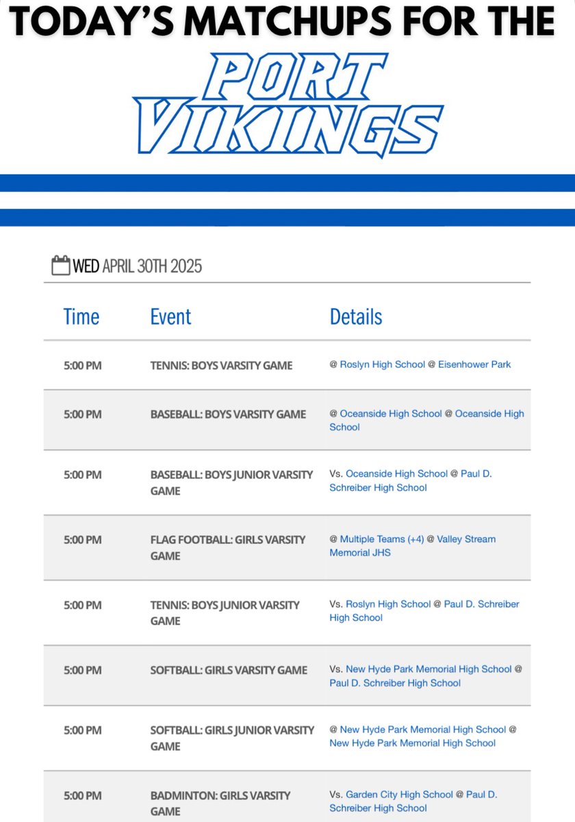 Port Washington Athletics (@portwashad) on Twitter photo 