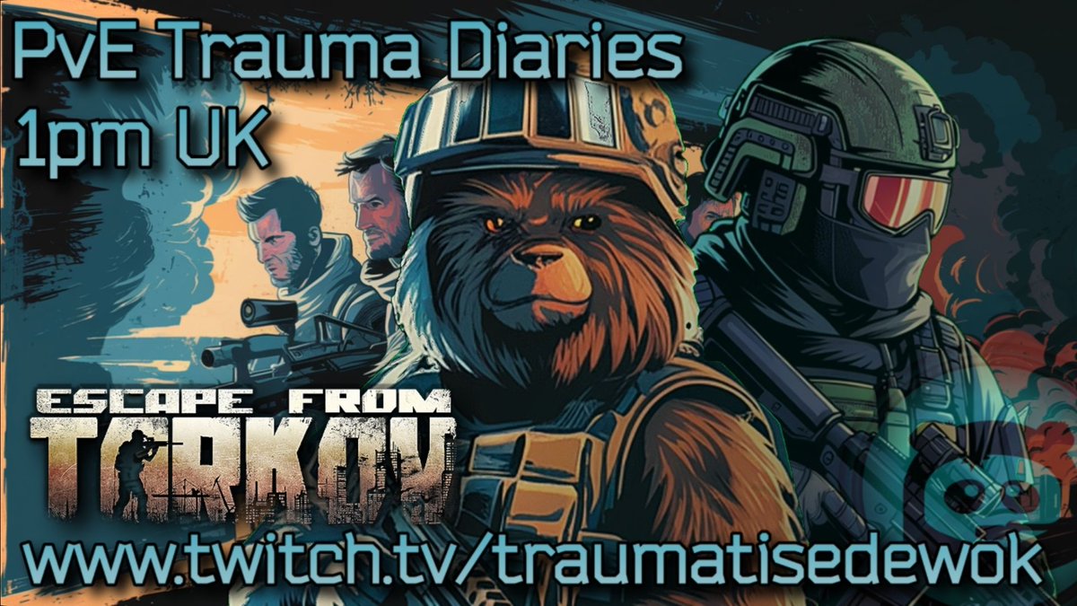TraumatisedEwok's tweet photo. We venture deeper into the task list than we've ever been in today's Therapy Sessions, join us for the Tarkov Pve Trauma Diaries, live from 1pm UK.
#therapysessions #streamer #contentcreator #Tarkov #pve #tasking https://t.co/gJ4orjFZOS