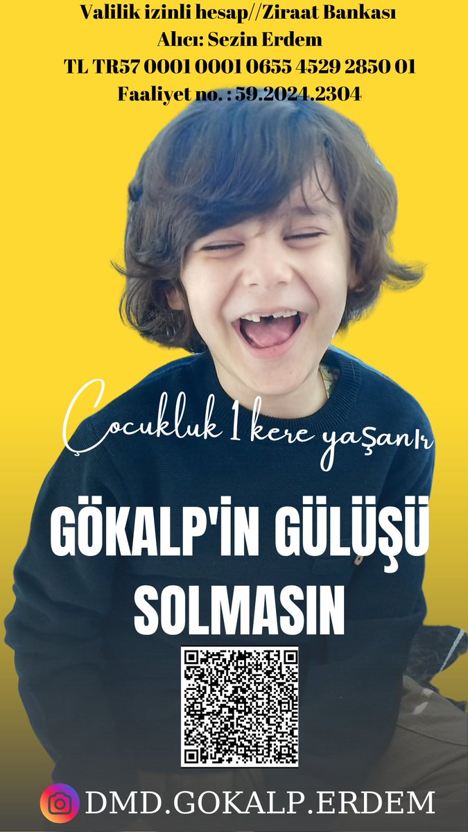 İkizler birlikte büyüsün, birlikte gülsün…
Dmd kas hastası Gökalp’e can ol, Koralp’e umut ol!
Ziraat Bankası
Alıcı: Sezin Erdem
IBAN: TR57 0001 0001 0655 4529 2850 01
Turkcell: 2615’e Gökalp yaz
Faaliyet No: 59.2024.2304
<a href="/dmd/">David Mar Danielsson</a>.gökalp.erdem 

#Sallandık