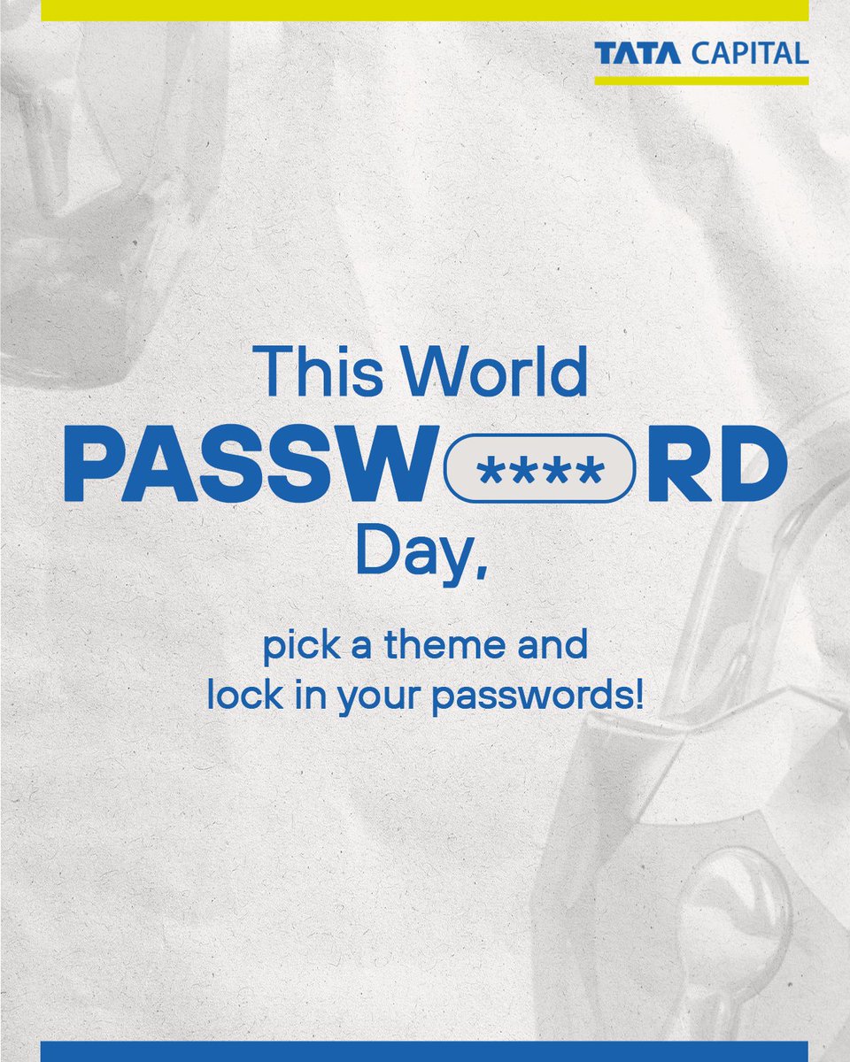 Memorable experiences make memorable passwords. This World Password Day, ditch the predictable and pick a theme that only you can decode. TataCapital WorldPasswordDay CyberSecurity Password CyberSafe DigitalSecurity https t.co a4NGXvc1VM Memorable experiences make memorable passwords