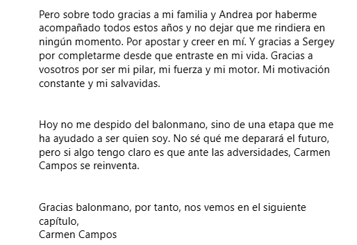 #Guerreras 

😢 Se va una grande.
🤗 GRACIAS, <a href="/Carmencc9/">Carmen Campos</a>.  

youtube.com/watch?v=b_Vy8f…