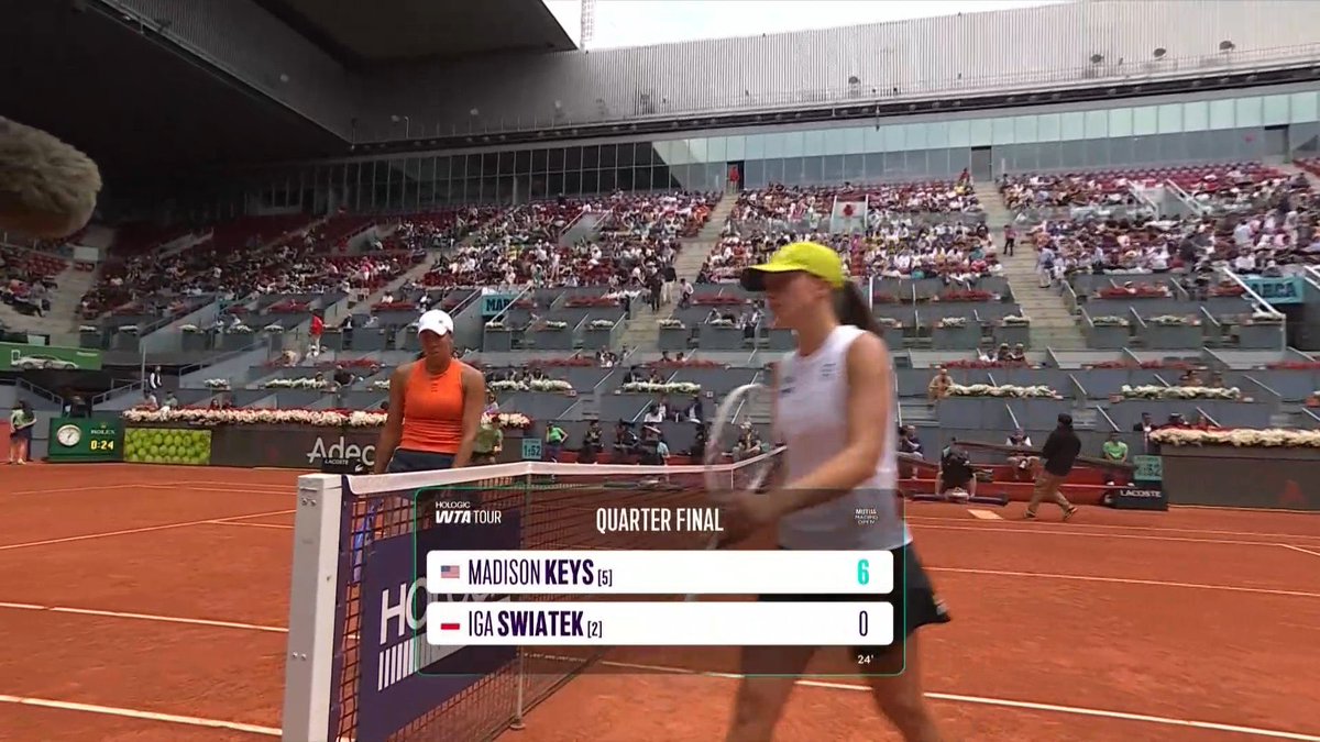🥯 Keys bagels Swiatek in the first set…