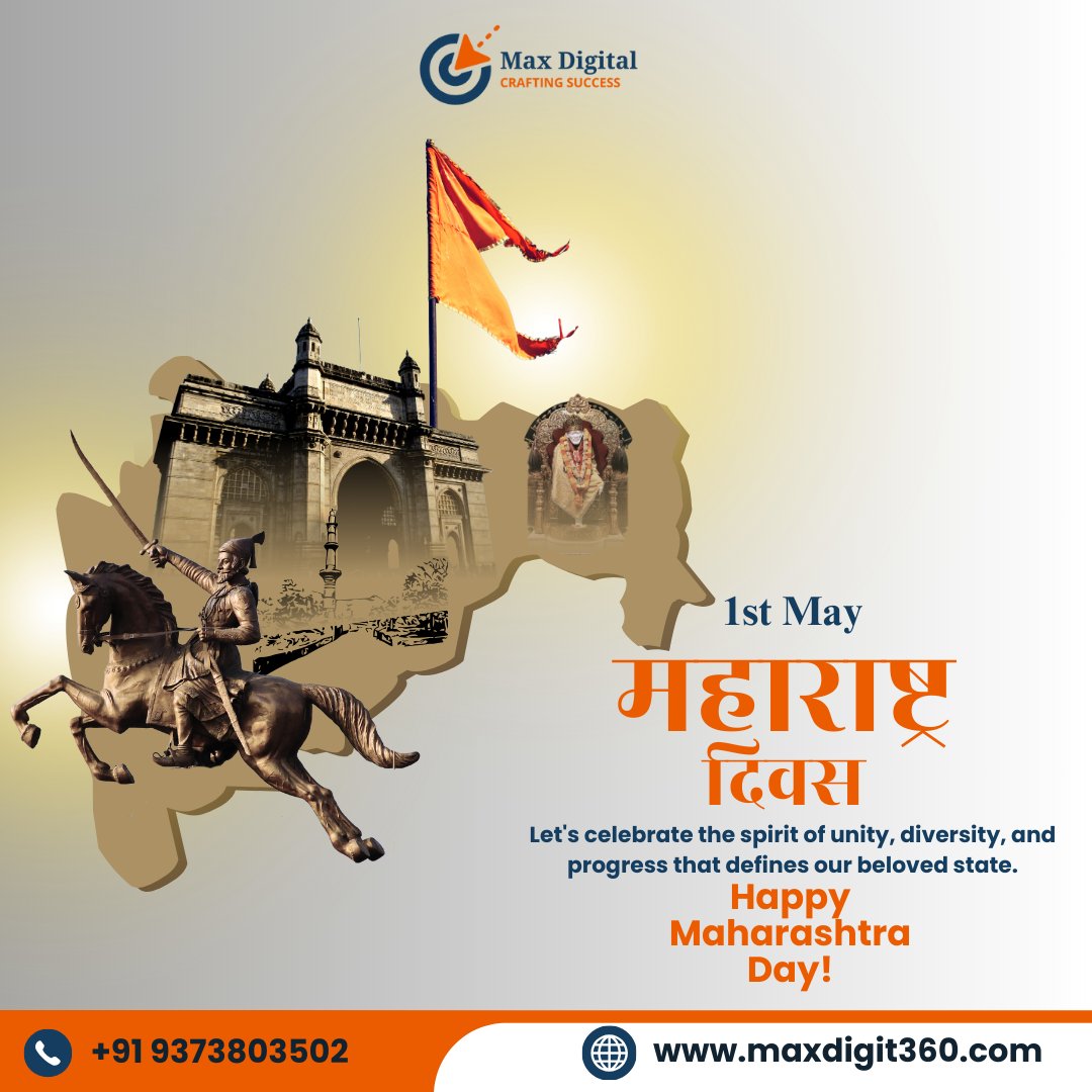 Maxdigital360's tweet photo. आम्हाला अभिमान आहे, महाराष्ट्रीय असल्याचा, आम्हाला गर्व आहे मराठी भाषेचा, आम्ही जपतो ��मची संस्कृती, आमची निष्ठा, महाराष्ट्र दिनाच्या मनापासून शुभेच्छा.. जय महाराष्ट्र..!

#MaharashtraDay #जयमहाराष्ट्र #MaharashtrianCulture #महाराष्ट्रदिन #ProudToBeMarathi #maxdigital360 https://t.co/vNFoUkUlJT