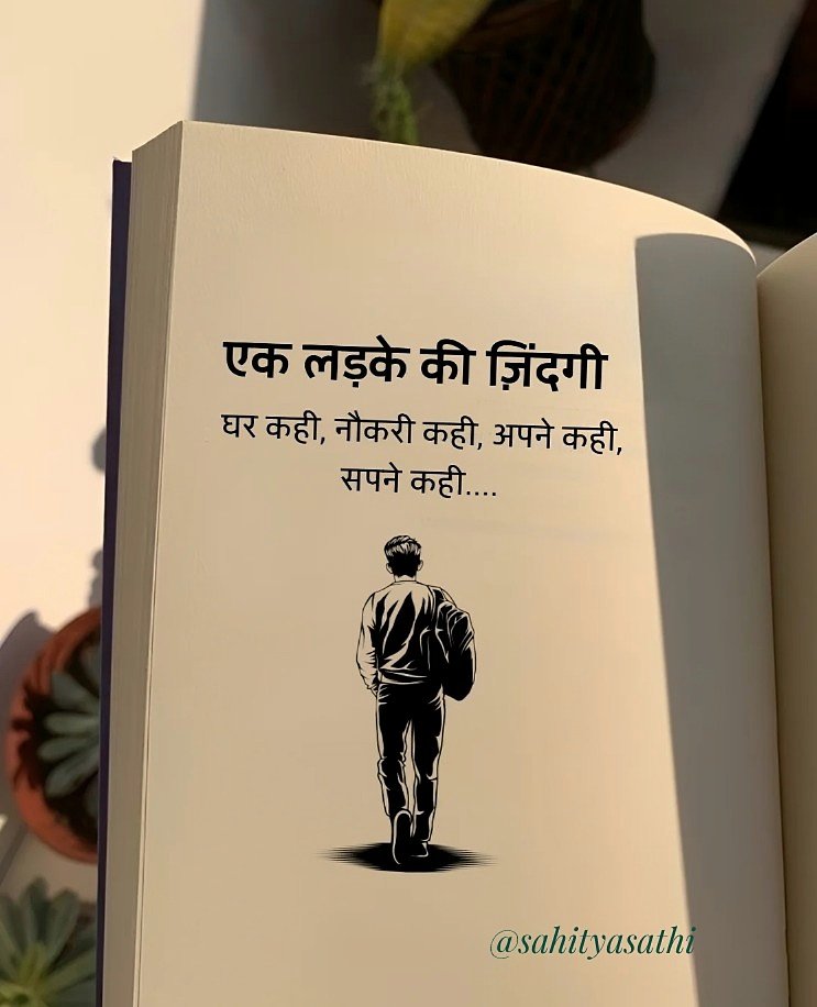 एक लड़के की ज़िंदगी,
घर कही, नौकरी कही, अपने कही, सपने कही..।
