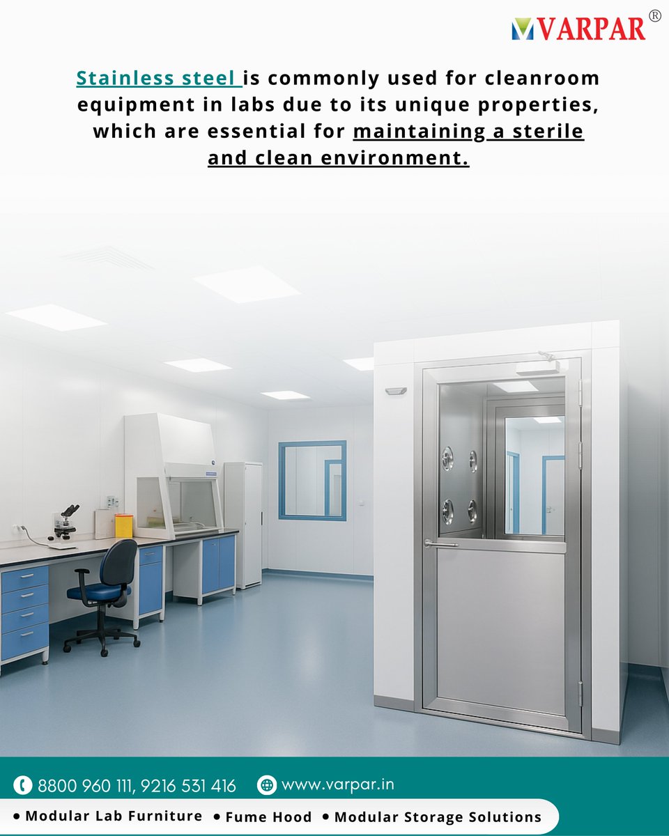 VarparFurniture's tweet image. 🧪Cleanroom Ready, Stainless Steel Strong!🧪
.
#LabFurniture #CleanroomTechnology #ScienceLab #reelkarofeelkaro #reelitfeelit #laboratory #furniture #furnituredesign #manufacturer #likelikelike #cleanroom #CleanRoomSolutions #LabEssentials #stainlesssteelstandard