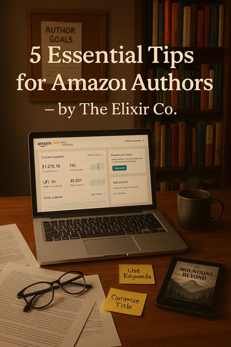 elixirco2025's tweet image. 5 Must-Know Tips for Amazon Authors!
1️⃣ Optimize title/subtitle
2️⃣ Hook with your description
3️⃣ Eye-catching cover
4️⃣ Smart keywords/categories
5️⃣ Build your platform!
Shared by The Elixir Co.
What&apos;s your top tip? #AmazonAuthors #TheElixirCo #BookMarketing #supportindieauthor