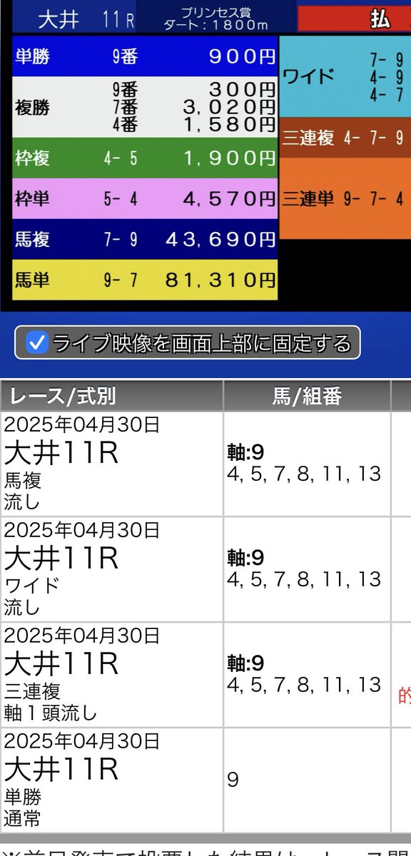 shin1727915's tweet photo. 大井11R 激アツ総取り！
みなさんのおかげで楽しく競馬勉強できてます！いつもありがとうございます！
@2626TRkeiba @umabone1237 @Fy2Vq 
@nankan_fc https://t.co/NlObhHfD9F