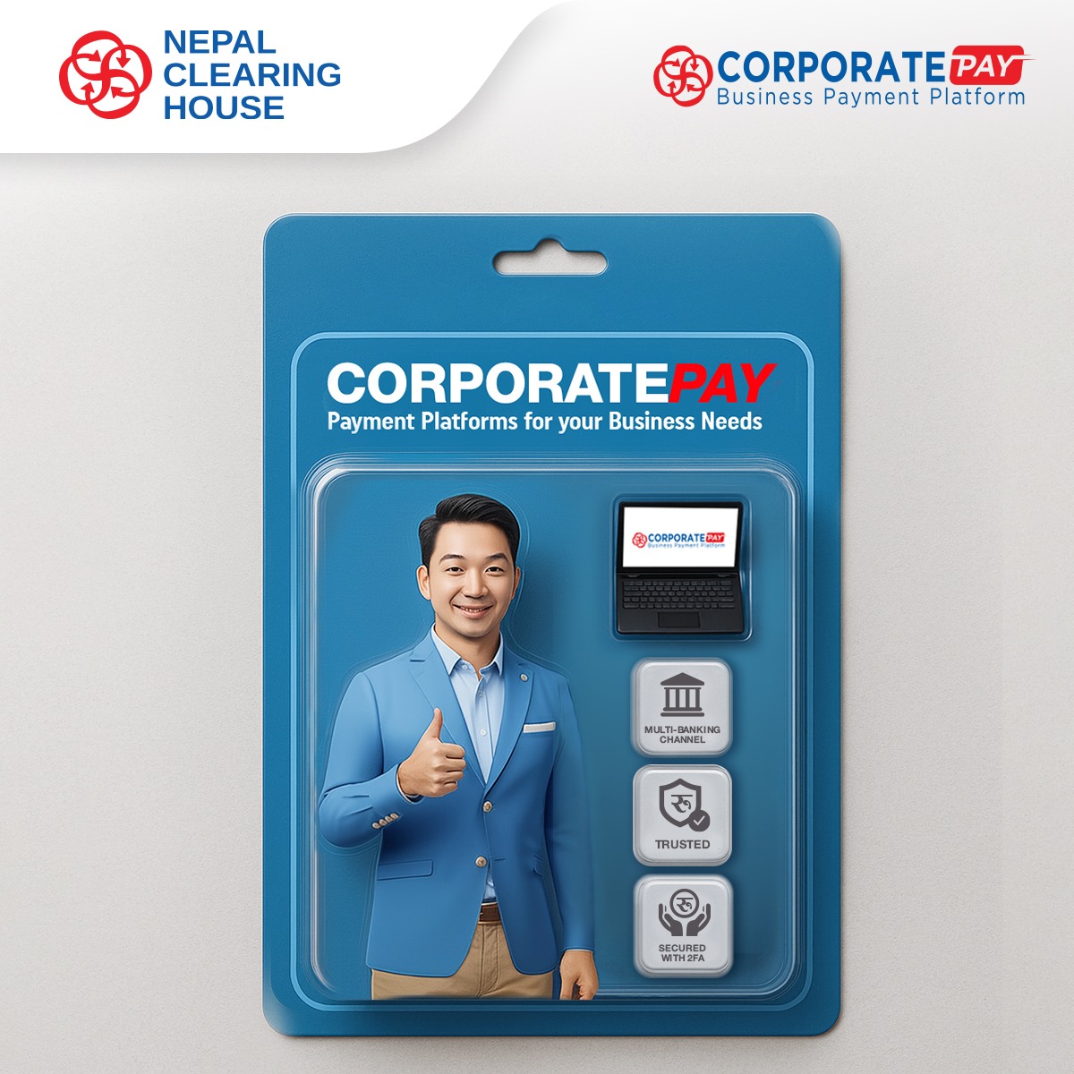 NCHLOfficial's tweet photo. Go digital with #CORPORATEPAY and simplify your business payments!
For details, please visit: https://t.co/3IBsscAuwH
#NCHL #CORPORATEPAY #BusinessPaymentPlatform #B2BPayment #DigitalNepal #BusinessSolutions #BulkPayment #SeamlessTransactions #GoDigital #DigitalNepal https://t.co/4sv2pvV5AB