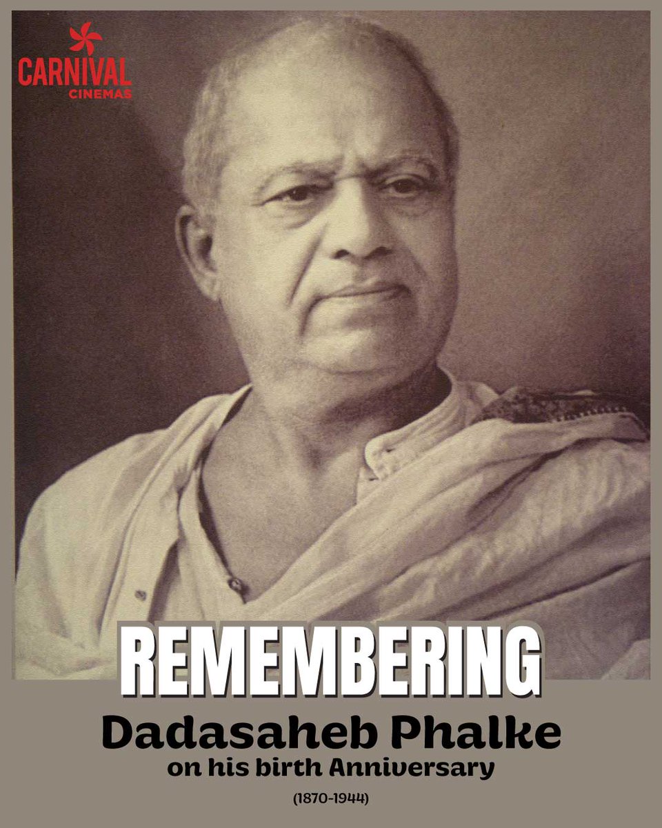 🎬 Remembering the Father of Indian Cinema on his birth anniversary.

Dadasaheb Phalke gave India its first full-length feature film and laid the foundation for the cinematic journey we cherish today.

#DadasahebPhalke #IndianCinema #LegendRemembered #CinemaHeritage