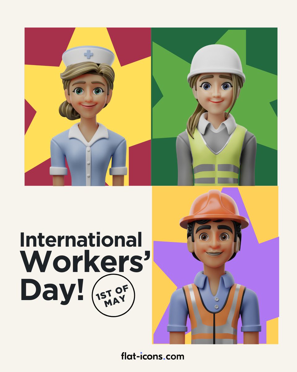 flat1cons's tweet image. 👷‍♀️👨‍⚕️🧑‍🏫 Here&apos;s to the Hands That Build, Heal, and Teach!

This International Workers&apos; Day, celebrate every profession with our 3D Avatar Professions — a tribute in pixels to those who keep the world turning. 💼🌍

flat-icons.com

#WorkersDay #3DAvatars #DesignAssets