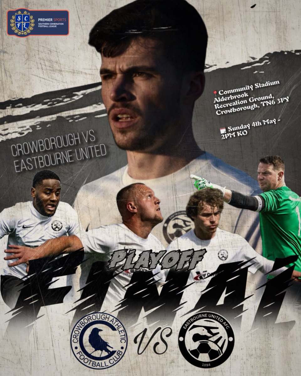 Eastbourne United AFC (@eastbourneuafc) on Twitter photo ๐ฃ๐๐๐ฌ-๐ข๐๐ ๐๐๐ก๐๐. โฝ๏ธ
Eastbourne United vs Crowborough Athletic
๐ <a href="/CrowboroughAFC/">Crowborough Athletic FC</a>
๐ PLAYOFF FINAL
๐๏ธ Sunday 4th May
โฐ 14:00 Kick-Off
๐๏ธ Community Stadium, Alderbrook Recreation Ground, Aldervale Cottages, Crowborough, TN6 3FY
๐๐ฒ๐โ๐ ๐ณ๐ถ๐ป๐ถ๐๐ต ๐๐ต๐ฒ ๐ท๐ผ๐ฏ. ๐ฃ๐๐๐ฌ-๐ข๐๐ ๐๐๐ก๐๐. โฝ๏ธ
Eastbourne United vs Crowborough Athletic
๐ <a href="/CrowboroughAFC/">Crowborough Athletic FC</a>
๐ PLAYOFF FINAL
๐๏ธ Sunday 4th May
โฐ 14:00 Kick-Off
๐๏ธ Community Stadium, Alderbrook Recreation Ground, Aldervale Cottages, Crowborough, TN6 3FY
๐๐ฒ๐โ๐ ๐ณ๐ถ๐ป๐ถ๐๐ต ๐๐ต๐ฒ ๐ท๐ผ๐ฏ.