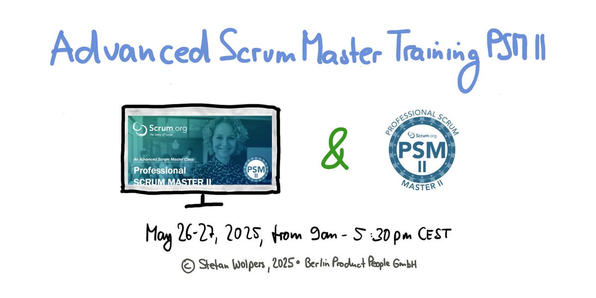 Hi!

🎓 🇬🇧 🖥 “Dear Stefan, Thanks a lot for two intense and mindblowing days. Your way of teaching suits me perfectly.”

On May 26-27, 2025:

"Advanced #ScrumMaster Training #PSMII" buff.ly/vwKJC1f @scrumdotorg