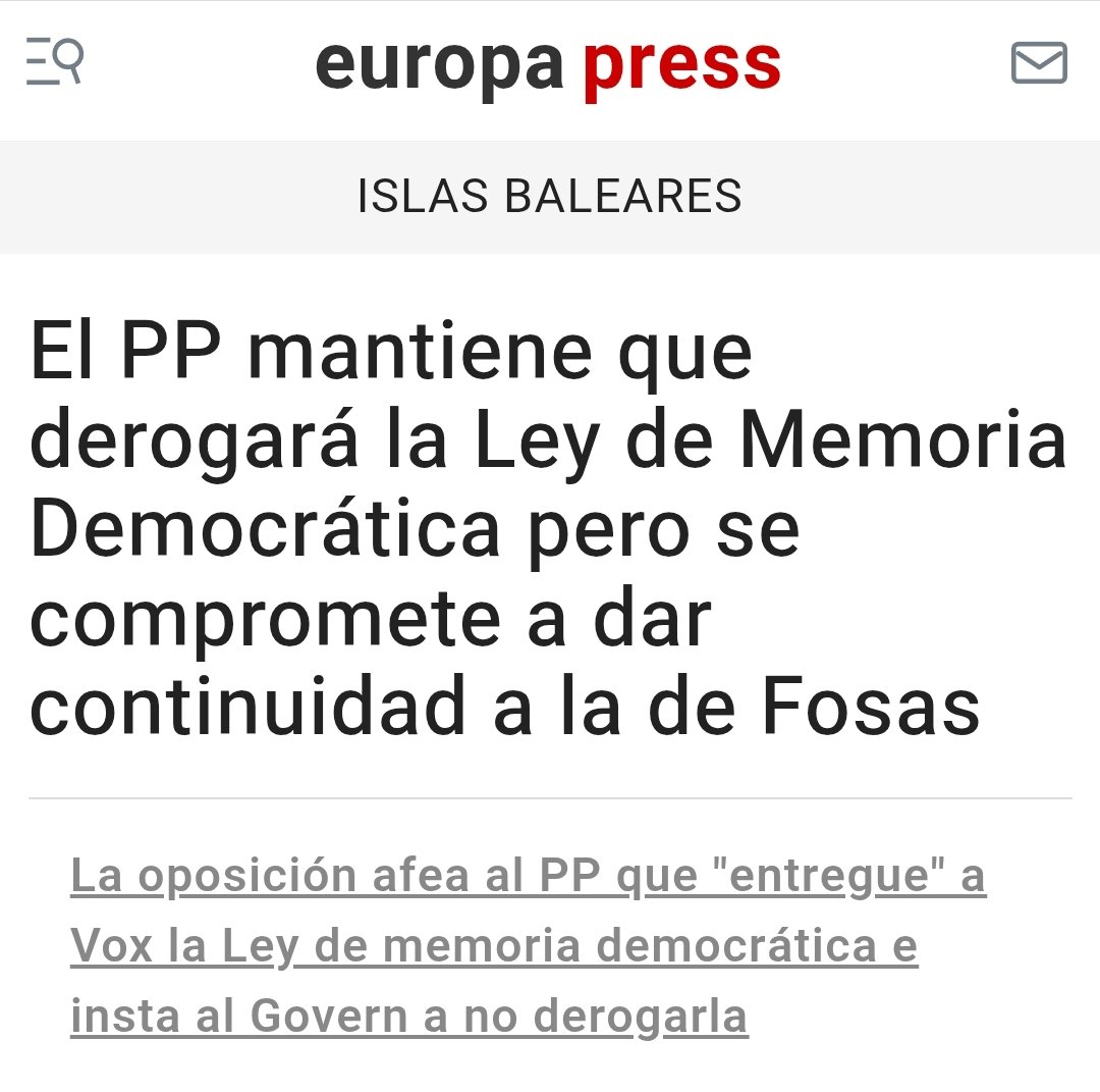 La panda de fatxes i mentiders que són el <a href="/ppbalears/">PP Balears</a> volen derogar la llei de Memòria però mantenir la de fosses...

Les fosses de Son Coletes, Porreres, Calvià o Llucmajor ja són buides

La llei de Memòria és futur, es treball per una societat millor, però al PP li és igual