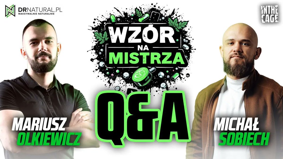 InTheCage.pl (@inthecagepl) on Twitter photo 🔴 DZIŚ 19:00 - Premiera "Wzór na Mistrza" #4 z <a href="/Docor_Beast/">Michał Sobiech</a>!
Odpowiadamy na WASZE pytania o dietę, suplementy i DOPING w MMA!
🎙️ <a href="/MariuszDres/">Mariusz Olkiewicz</a> zadaje pytania, które przysłaliście nam na YouTube!
🎁 PS Kod rabatowy "ITC10" (-10% w drNatural.pl)
Wpadajcie dziś o 🔴 DZIŚ 19:00 - Premiera "Wzór na Mistrza" #4 z <a href="/Docor_Beast/">Michał Sobiech</a>!
Odpowiadamy na WASZE pytania o dietę, suplementy i DOPING w MMA!
🎙️ <a href="/MariuszDres/">Mariusz Olkiewicz</a> zadaje pytania, które przysłaliście nam na YouTube!
🎁 PS Kod rabatowy "ITC10" (-10% w drNatural.pl)
Wpadajcie dziś o