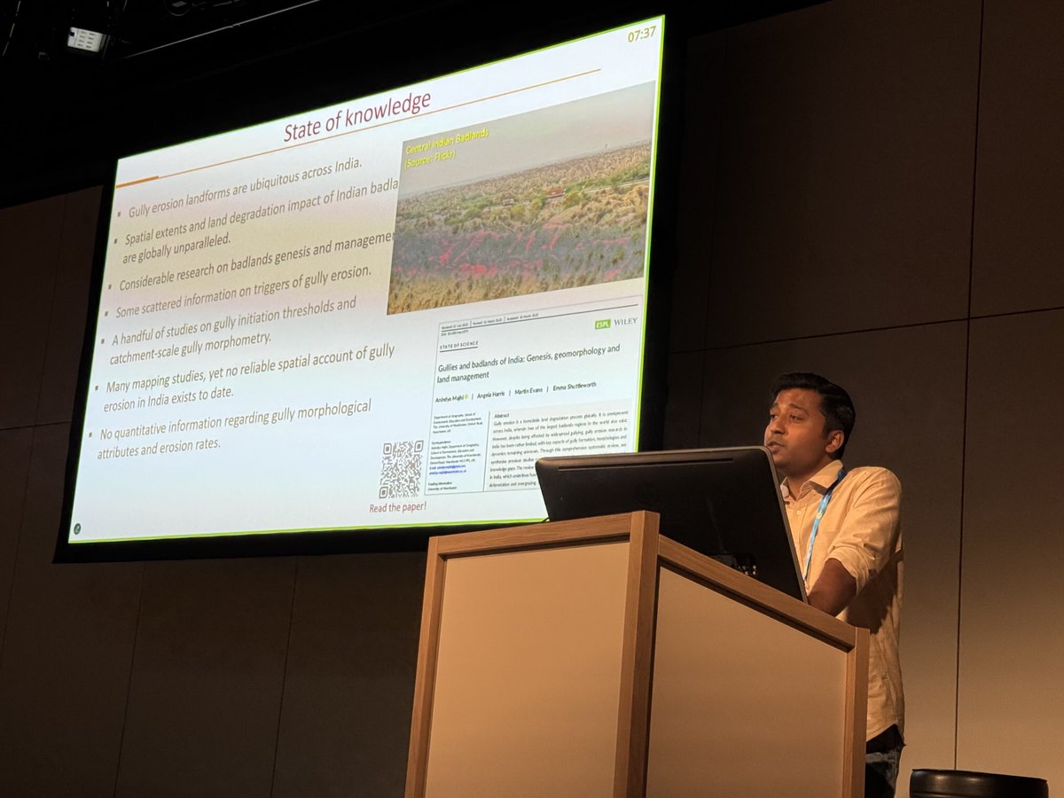 Anindya Majhi talks about #gully #soilerosion in India #EGU 2025