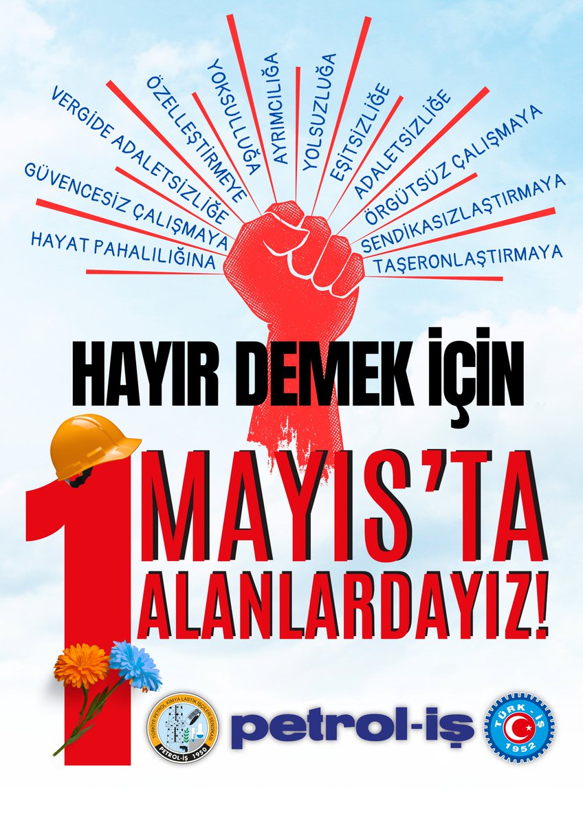 SENDİKAL HAKLAR VE DEMOKRASİ İÇİN, ADİL BİR ÜCRET VE ONURLU BİR GELECEK İÇİN YAŞASIN 1 MAYIS!

"Emeğin birlik, dayanışma ve mücadele günü olan 1 Mayıs’ta  taleplerimizi haykırıyor, daha güzel bir gelecek hayalimizin gerçek  olması için emeğin mücadele bayrağını yükseltiyoruz. Tüm