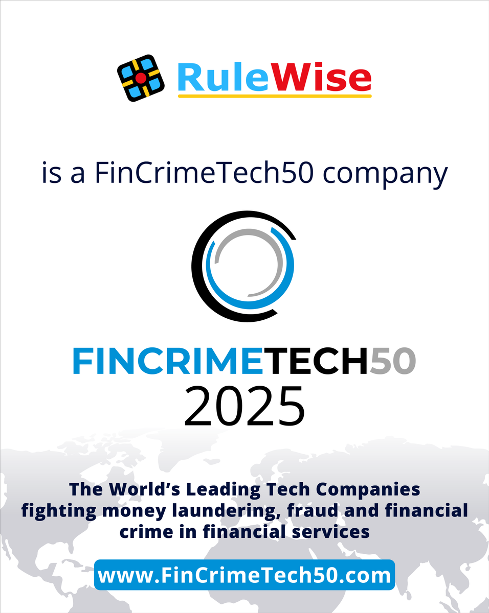 RuleWiseHQ's tweet photo. 🚨 We're thrilled to be named in the #FinCrimeTech50 for 2025!

Proud to be recognised for innovation in #AML, sanctions, and compliance intelligence — with RuleWise powering the future of financial crime prevention.

🔗 https://t.co/jwvieWEpZo

#RuleWise #FinancialCrime #RegTech https://t.co/xPXCZ4R2Cs