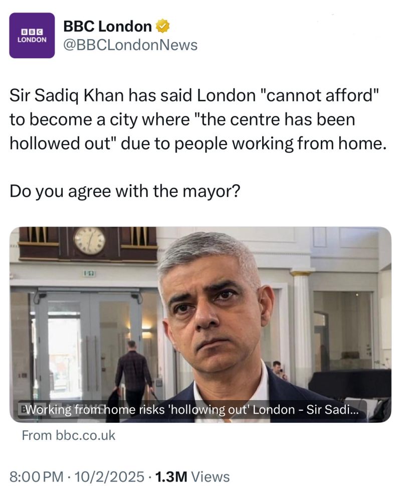 Back in February, <a href="/MayorofLondon/">Mayor of London, Sadiq Khan</a> received a bit of backlash from a controversial statement about working from home. 👀

We believe that there is always a place for flexible and remote work. What do you think? Tell us below. 👇

Cr: <a href="/BBCLondonNews/">BBC London</a>