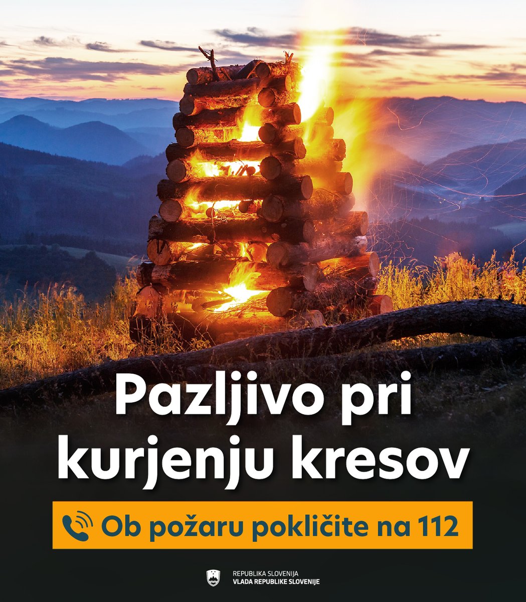 🔥 Pazimo pri kurjenju kresov ob prvomajskih praznikih. 🔥

Ključni nasveti za varnost in preprečevanje nesreč:
✅ Očistimo območje okoli kresa, najmanj 1 meter, da preprečimo širjenje ognja.
✅ Kurjenje naj bo pod nadzorom odrasle osebe.
✅ Brez vnetljivih snovi v bližini –
