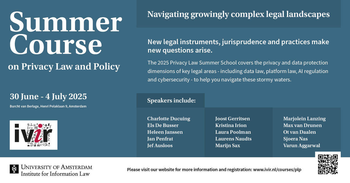 A completely revamped IViR Privacy Summer Course! Register now ivir.nl/courses/plp/
