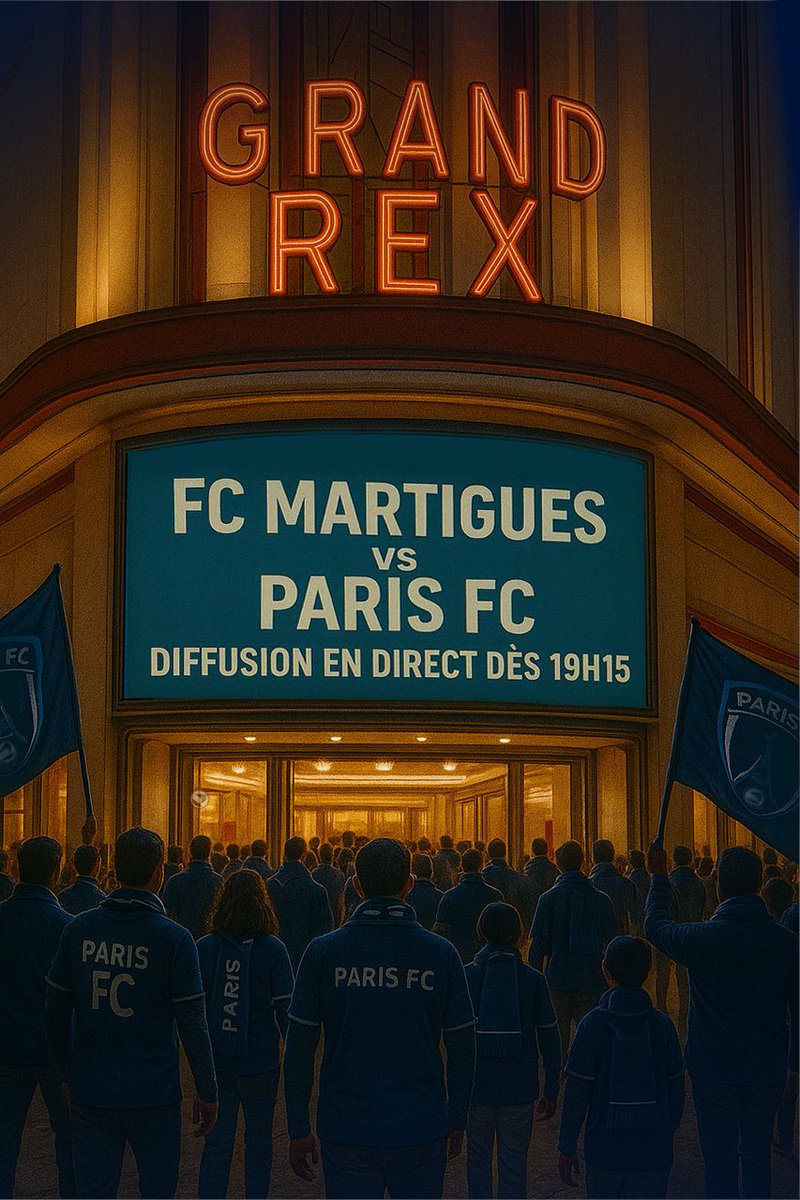 𝐕𝐞𝐧𝐝𝐫𝐞𝐝𝐢, 𝐨𝐧 𝐯𝐢𝐛𝐫𝐞 𝐚𝐮 𝐆𝐫𝐚𝐧𝐝 𝐑𝐞𝐱 : 𝐂𝐢𝐧𝐞́𝐅𝐨𝐨𝐭 𝐏𝐚𝐫𝐢𝐬 𝐅𝐂 ! 🔥

Le Paris FC vous invite à partager une soirée unique ! 
R​endez-vous au <a href="/LeGrandRex/">Le Grand Rex</a> pour soutenir nos joueurs face à Martigues sur grand écran !
Réservez votre place : l’événement