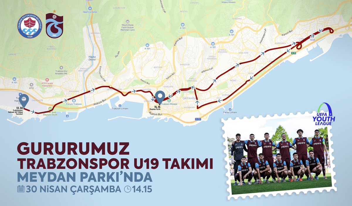 Avrupa’da tarih yazan evlatlarını karşılamaya hazır mısın #Trabzon?

Bugün saat 14.15’te Meydan’dayız… ❤️💙