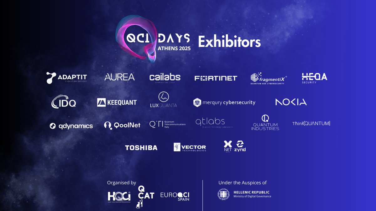 🚀 #QCIDays2025: Meet the leading Exhibitors in Quantum-Secure Communications!

✅ Live demos
✅ Top experts &amp; researchers
✅ Game-changing innovations

It’s the last day to meet them all at the exhibition booths 📅 28–30/04 | 📍 Athens