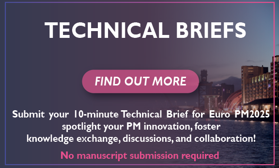 The #EuroPM2025 in Glasgow is open for submissions for Technical Briefs🌟With short, 10-minute presentations that put an emphasis🔎on crucial aspects of Powder Metallurgy (PM) research, industrial innovations &amp; more♻️

Submit your abstract by 5 June 2025👉6fgo6.r.a.d.sendibm1.com/mk/mr/sh/1t6AV…