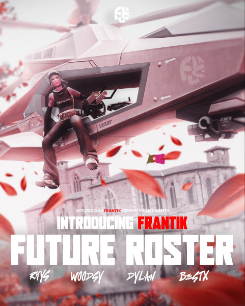 The future of Frantik Esports has arrived.

Welcome: <a href="/Rhys1x_/">Rhys</a>, <a href="/Woodsyzr/">Woodsy</a>, <a href="/obcddylan/">Obcd Dylan</a>, &amp; <a href="/BESTXFNT/">2AM BESTX</a>

Ready to dominate. Ready to win. 💥
