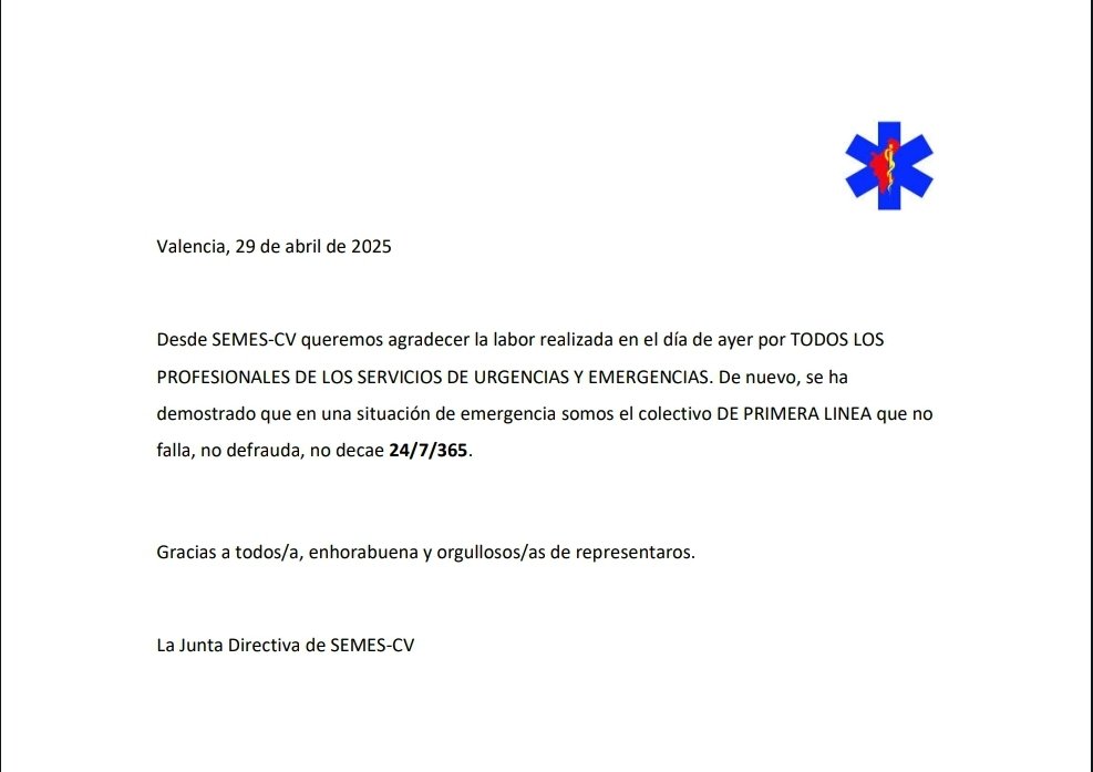 Gracias a TODOS por estar siempre ante situaciones de crisis, una vez más. GRACIAS 
<a href="/SEMES_/">SEMES</a>