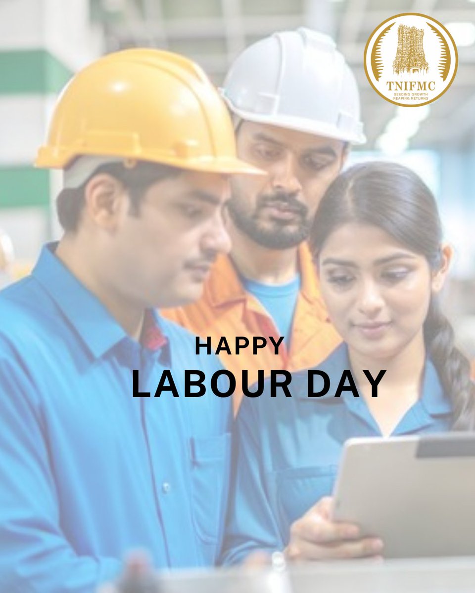 Happy Labour day ⚒️

"Without labour, nothing prospers." – Sophocles

#LabourDay #TNIFMC #EmpoweringProgress #HardWorkPaysOff #DignityOfLabour