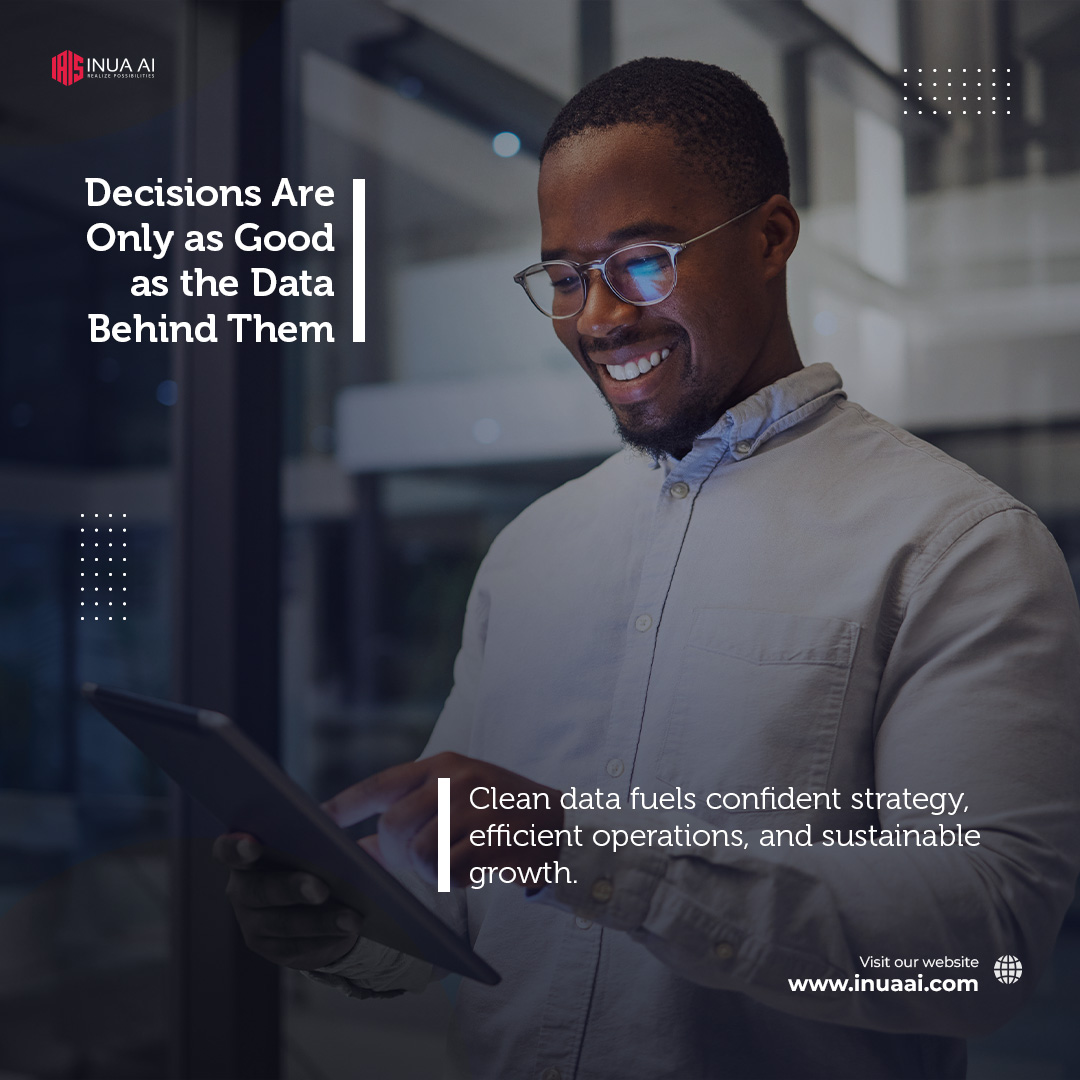 INUA_AI's tweet image. Dirty data = bad decisions. Clean data = clear direction. Businesses thrive when their insights are built on reliable data. Growth depends on it.
#DataMatters #CleanData #SmartBusiness #DataQuality #RealizePossibilities #INUAAI