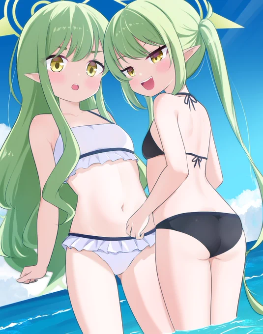ヒカリ!ノゾミ!海に行くぞ!!#ブルアカ 