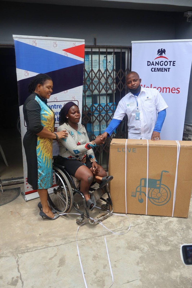 CCDNigeria's tweet photo. On 24th April 2025, the Centre for Citizens with Disabilities with support from the Dangote Leadership Development Programme of the Dangote Groups empowered fourteen (14) persons with disabilities in Lagos State with wheelchair to enhance their mobility. The programme started with CCD team welcoming the representatives and used the opportunity to commend the Dangote group for taking this step in empowering persons with disabilities.

The team, led by the Internal Audit Manager, Dangote Sugar Refinery Plc (DSR), Lebimoyo Olubunmi commended CCD for the great work the Centre is doing in advocating for the rights and inclusion of persons with disabilities, particularly in empowering them and their families to maximize their potentials. Speaking further, she stated that Dangote Group is passionate about giving back to the society and as it is the culture of the organisation to ensure that everyone is given the opportunity to participate in society on an equal basis, the team came up with the programme to empower persons with with disabilities in Lagos State by distributing wheelchair to beneficiaries as a way to enhance their mobility and participation in the society.

The highlight of the programme was the distribution of the wheelchair to fourteen beneficiaries. Following the presentation, beneficiaries expressed profound joy for benefiting from the empowerment. They commended both organisations in their efforts to improve the lives of persons with disabilities. The moment was well captured as beneficiaries were receiving their  wheelchair.

The team appreciated the Centre and beneficiaries for making the programme a success, reiterating that they will continue to support and empower persons with disabilities towards enhancing their lives to contribute to the society.

@DangoteGroup