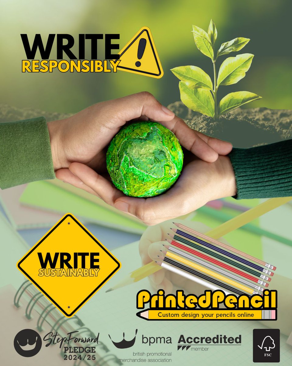 ⚠️ WRITE RESPONSIBLY ⚠️

🌱WRITE SUSTAINABLY ♻️

Writing tools for serious sustainability. 

Perfect for schools, councils, hotels &amp; conferences📝 

#EcoPromo #PrintedPencil #WriteResponsibly #SchoolPromo #LocalGovPromo #HotelPromo #BrandedMerch #SustainablePencils