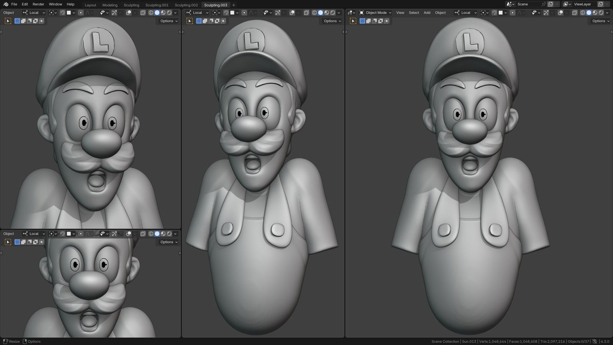 Did you guys ever play Luigi Mansion? - (Luigi 👻 - Speedsculpt n.015)
.
#luigimansion #luigi #art #artist #3d #3dart #b3d #sculpting #digitalsculpting
.
Gumroad/Patreon/Twitch/YouTube: @ YanSculpts