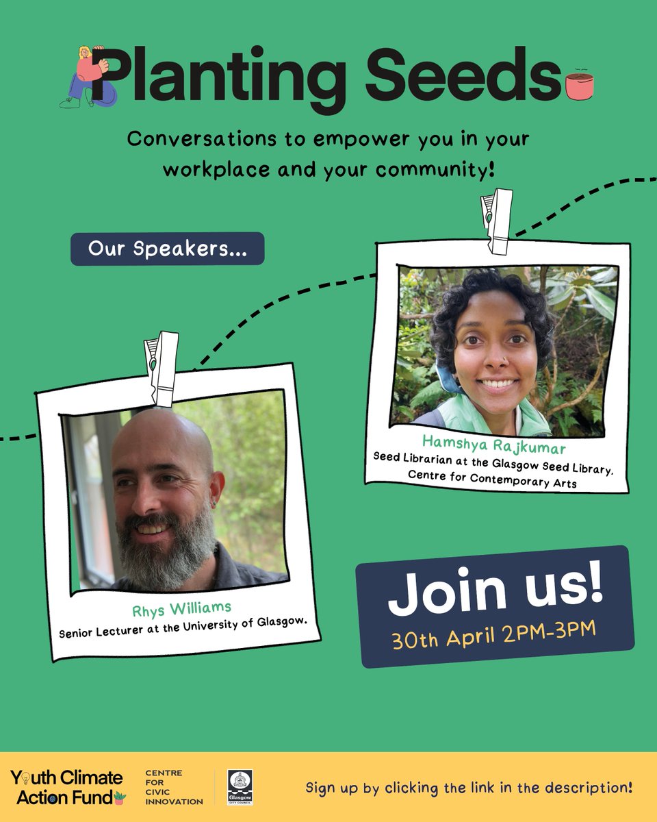 🌱 There's still time to join the "Planting Seeds" webinar today at 2PM – a compelling session exploring sustainability, food, and the power of shared stories, featuring speakers from the University of Glasgow and Glasgow Seed Library.

🎟️ Sign up here: lnkd.in/eD37AEGt