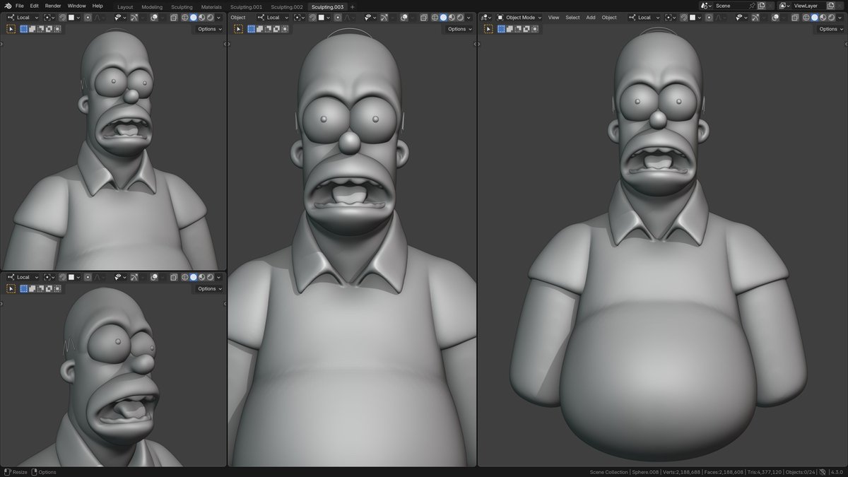 Never watched the Simpsons, is it any good? - (Homer Simpson 💛 - Speedsculpt n.018)
.
#thesimpsons #simpsons #HomerSimpson #3dart #art #sculpture #blender3d
.
Gumroad/Patreon/Twitch/YouTube: @ YanSculpts