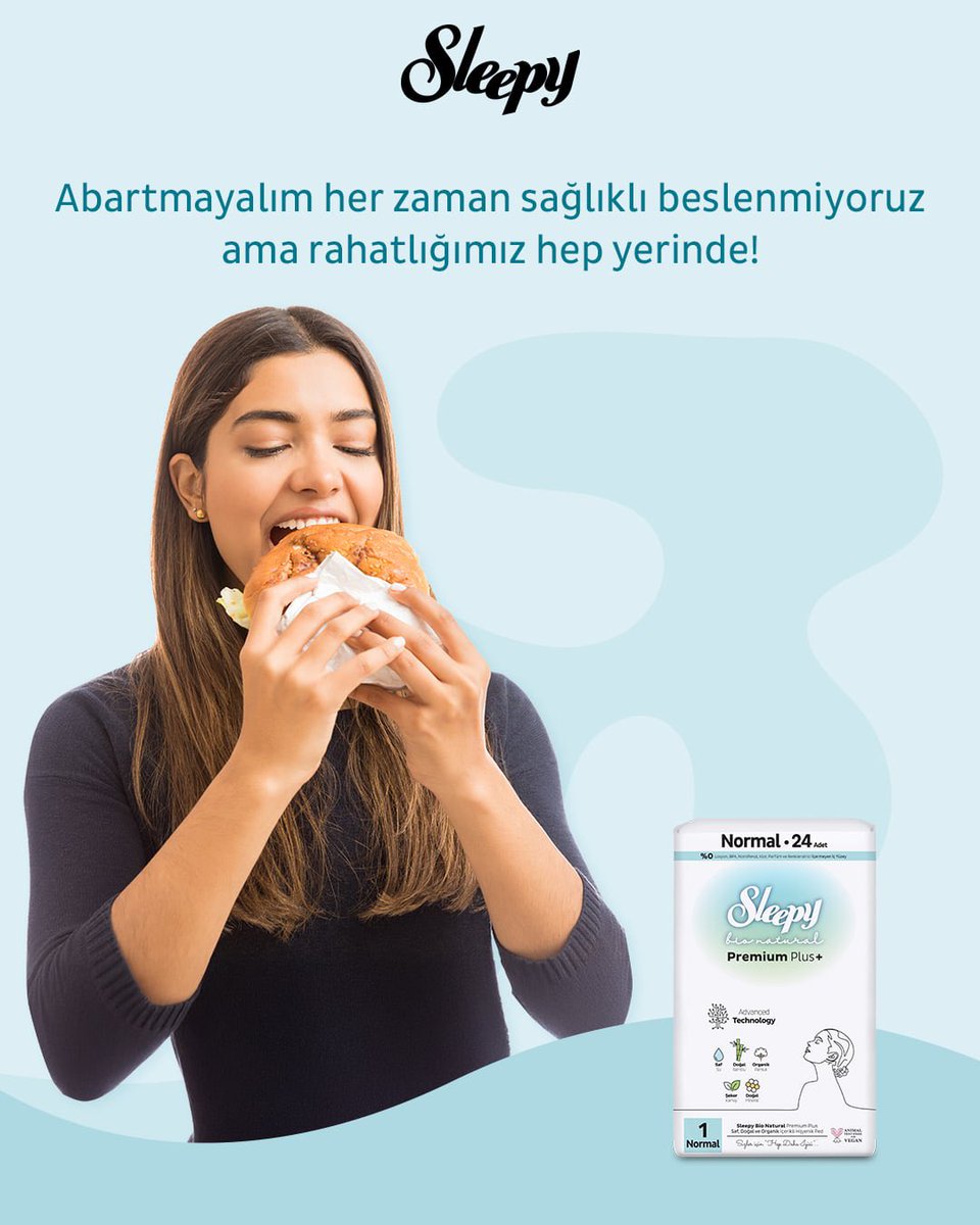 Abartmayalım, tabii ki regl dönemlerinde bazen kaçamak yapıyor ve fast food'a düşüyoruz ama Sleepy Bio Natural rahatlığından asla vazgeçmiyoruz. 🩵

#sleepy #sleepyped #abartısıznet #kadınpedi #hijyenikped #sleepybionatural #rahatlık