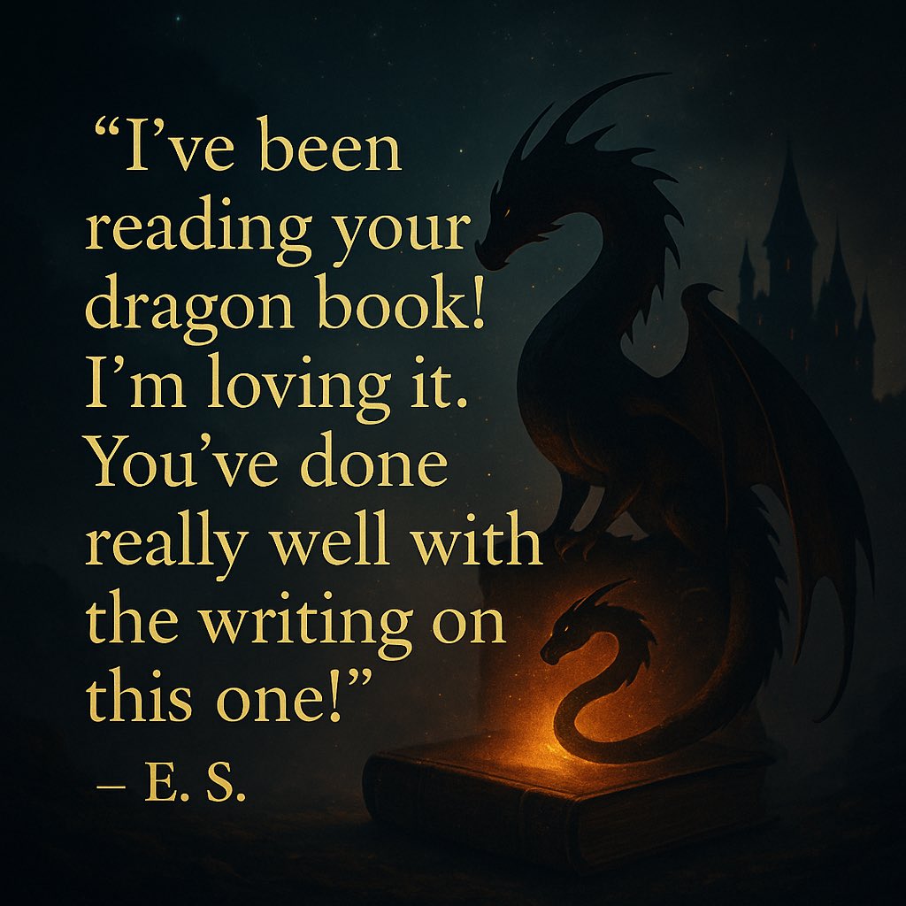 Some reviews touch the heart—especially when they come from a personal friend.

This one came at just the right moment:

“I’ve been reading your dragon book! I’m loving it. You’ve done really well with the writing on this one!”
~ E.S.

Words like these are gold to an author.