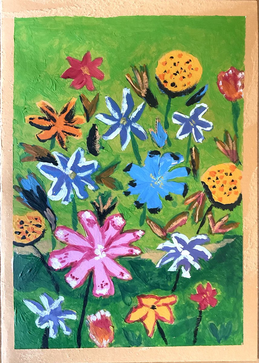 md64's tweet photo. Fiori confusi (gouache su cartoncino colorato). https://t.co/iaoJ4lK8kJ